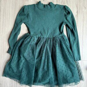 Gap Kids Green Holiday Christmas Dot Dress